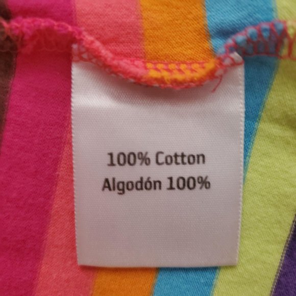 Hanna Anderson Kids Girl's Rainbow Stripe Ruffled Play Dress Size US 6X-7 - Picture 6 of 9